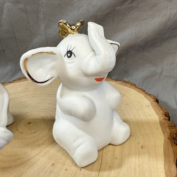 Set of 3 Vintage Ceramic White Elephants, Chen Star Collections - Picture 7 of 11